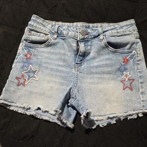 Cat & Jack Light Blue Denim Star Embroidered Shorts